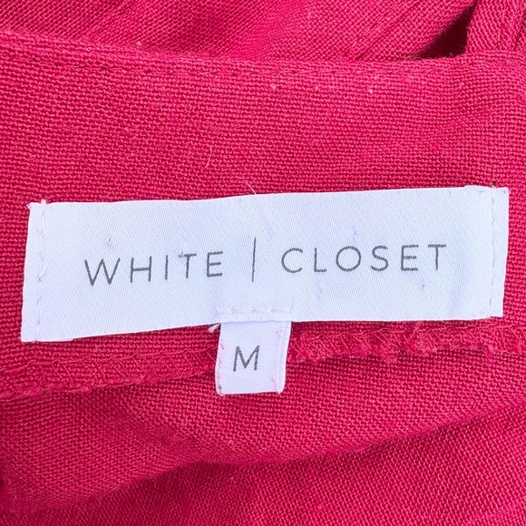 WHITE CLOSET Cotton blend Red Jumpsuit Sz Medium - Picture 3 of 12